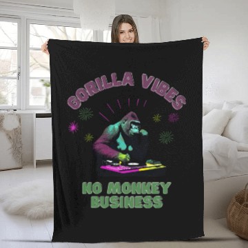 Discover Gorilla Vibes no Monkey Business Gorillas Fleece Blankets