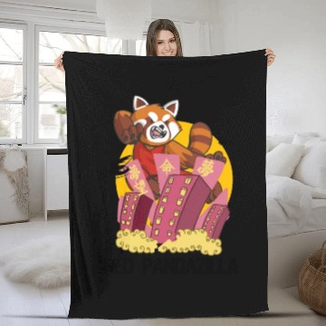 Discover For Red Panda lover . Funny Red Pandazilla Fleece Blankets