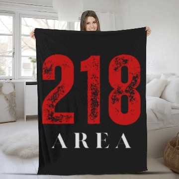 Discover 218 Area Code Retro Minnesota Duluth Fleece Blankets