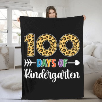 Discover 100 Days Of Kindergarten Teacher Student 100th Fleece Blankets