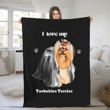 Discover Yorkshire Terrier, Dog Dad, Dog Mom, Pet Lover Fleece Blankets