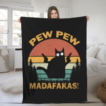 Discover Funny | Hilarious Gift Idea | Pew Pew Madafakas Fleece Blankets
