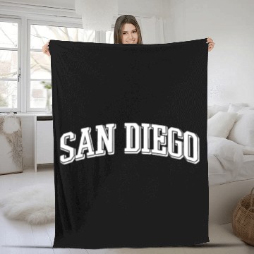 Discover San Diego California Vintage Souvenir Fleece Blankets