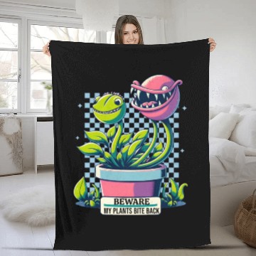 Discover Beware- Carnivorous Plants Fleece Blankets
