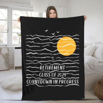 Discover 2024 Retirement Countdown Beach Fleece Blankets
