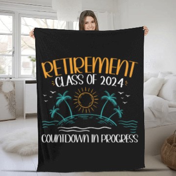 Discover 2024 Retirement Countdown Beach Fleece Blankets