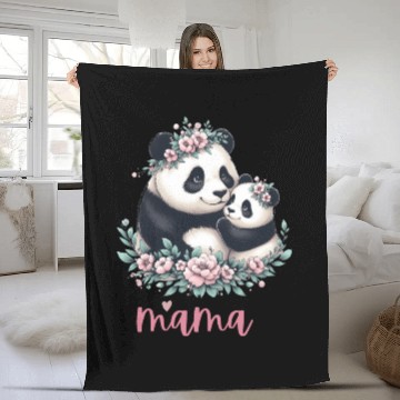 Discover Panda Lover I Mama Panda And Cub Mother's Day Fleece Blankets