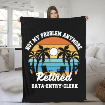 Discover Retirement gift idea Retired data-entry-clerk Fleece Blankets