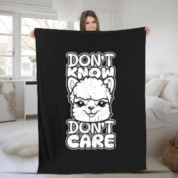 Discover Alpaca Alpaka Funny Dont Know Dont Care Fleece Blankets