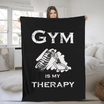 Discover Gym is my therapy Fitness Training Body Fleece Blankets