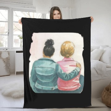 Discover Watercolor Lesbian Couple Fleece Blankets