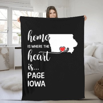 Discover Page County Iowa Is Where My Heart Is Gift Fleece Blankets