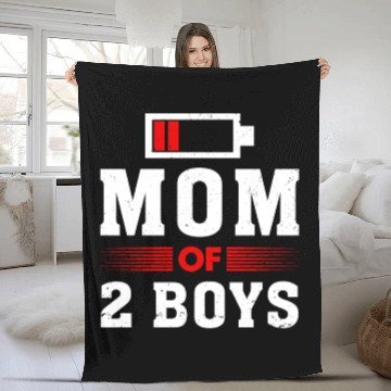 Discover Mom of 2 Boys Mom and Son Matching Mom Fleece Blankets