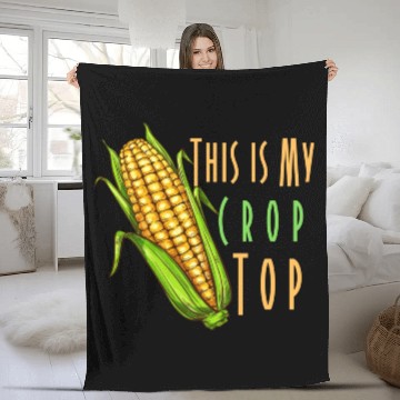 Discover This is My Crop Top Fleece Blankets Funny Farming Corn Crop