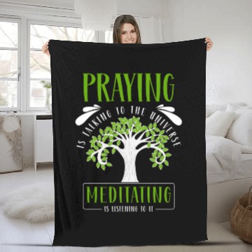 Discover Meditation Om Buddha Spirit Fleece Blankets
