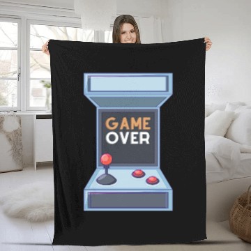 Discover Black And White Modern Game Over Fleece Blankets Fleece Blankets