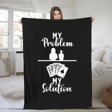 Discover Classic Blackjack My Problem My Pictogram Mom Dad Fleece Blankets