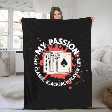 Discover Classic Blackjack My Passion My Classic Card Game Fleece Blankets