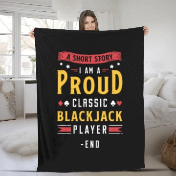 Discover Classic Blackjack A Short Story I Am A Card Player Fleece Blankets