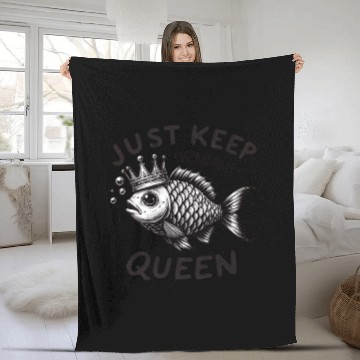 Discover Motivational Queen Fish Fleece Blankets