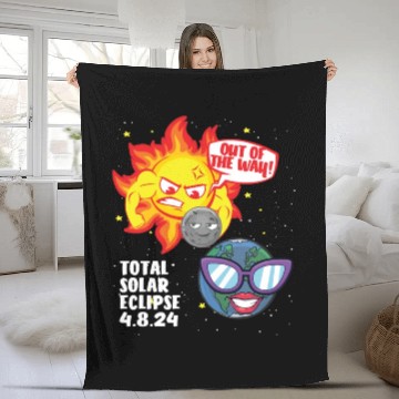 Discover Total Solar Eclipse Out Of The Way 4.08.24 Kidsout Fleece Blankets