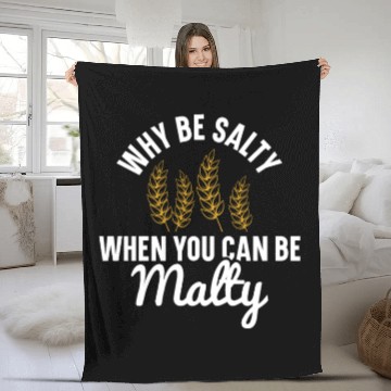 Discover Salty or Malty Craft Beer Humor Fleece Blankets