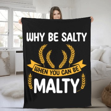 Discover Salty or Malty Craft Beer Humor Fleece Blankets