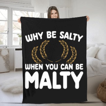 Discover Salty or Malty Craft Beer Humor Fleece Blankets