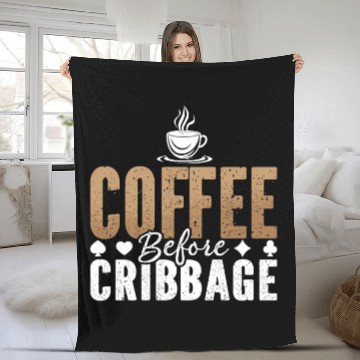 Discover Cribbage Player Coffee Board Game Coffee Lover Fleece Blankets