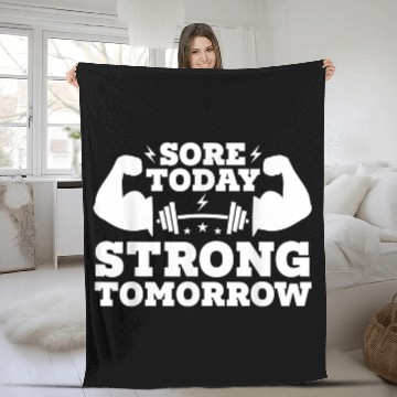 Discover Motivational Fitness Gym Exercise Fleece Blankets