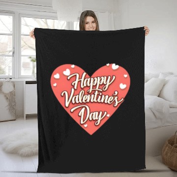 Discover Happy Valentine's Day Fleece Blankets for Men and Women