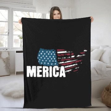 Discover MERICA 4th of July Relaxed Patriot Fleece Blankets