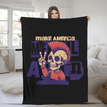 Discover Metal Revival American Spirit Fleece Blankets