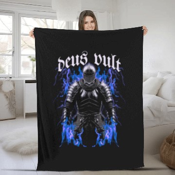 Discover Deus Vult Historical Knight Fleece Blankets