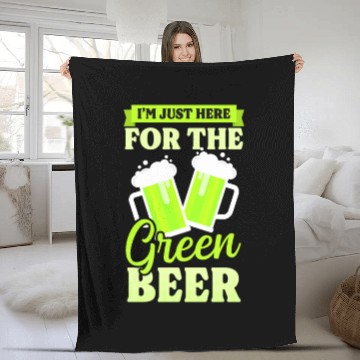 Discover Funny St Patricks Day Here For Green Beer Fleece Blankets