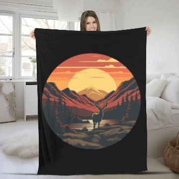 Discover Sunset Wilderness Fleece Blankets