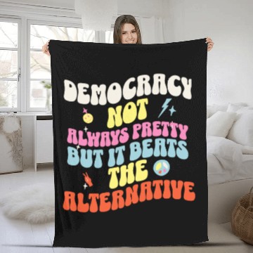 Discover I Vote Pizza So Don't Blame Me Fleece Blankets