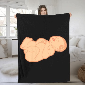 Discover Newborn baby white skin color Fleece Blankets