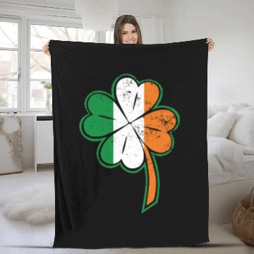 Discover Saint Patrick’s Day shamrock irish flag Fleece Blankets
