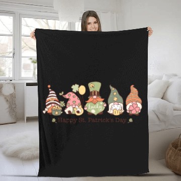 Discover Happy St. Patrick's Day Gnomes Fleece Blankets