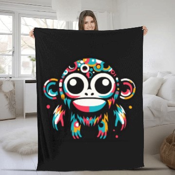 Discover Chromatic Chimp: A Spectrum of Wonder Fleece Blankets