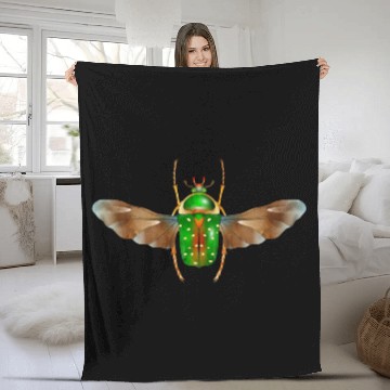 Discover Stephanorrhina guttata-beautiful insect with wings Fleece Blankets