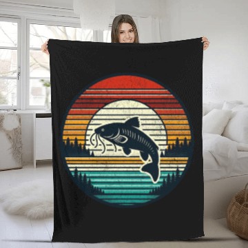 Discover Flathead Catfish Fishing Fleece Blankets