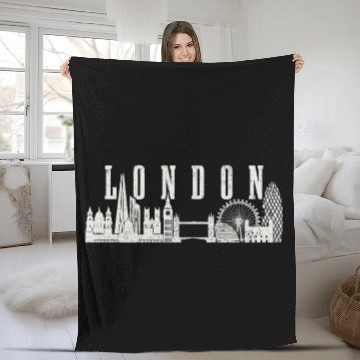 Discover London England UK Souvenir Gift Fleece Blankets