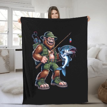Discover Flathead Catfish Fishing Fleece Blankets