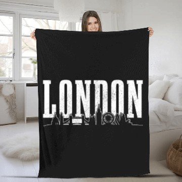 Discover London England UK Souvenir Gift Fleece Blankets
