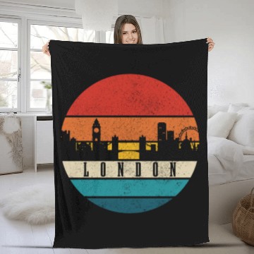 Discover London England UK Souvenir Gift Fleece Blankets