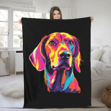 Discover Watercolor Colorful English Foxhound Fleece Blankets