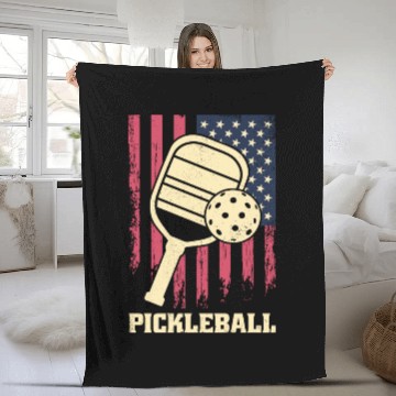 Discover Patriotic Pickleball Passion Fleece Blankets