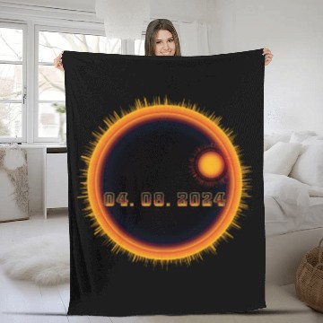 Discover April 08 2024 Solar Eclipse - Science Fleece Blankets